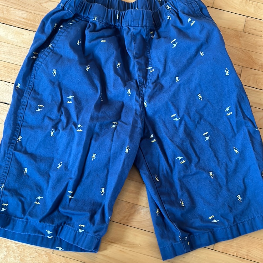 Navy shorts with skateboarders
